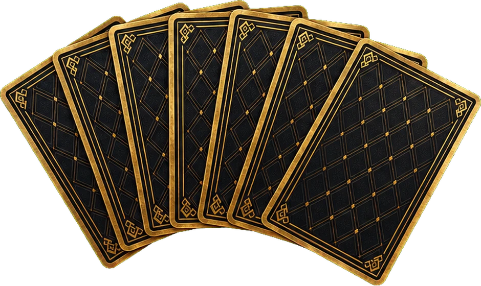 Cartas boca abajo en abanico