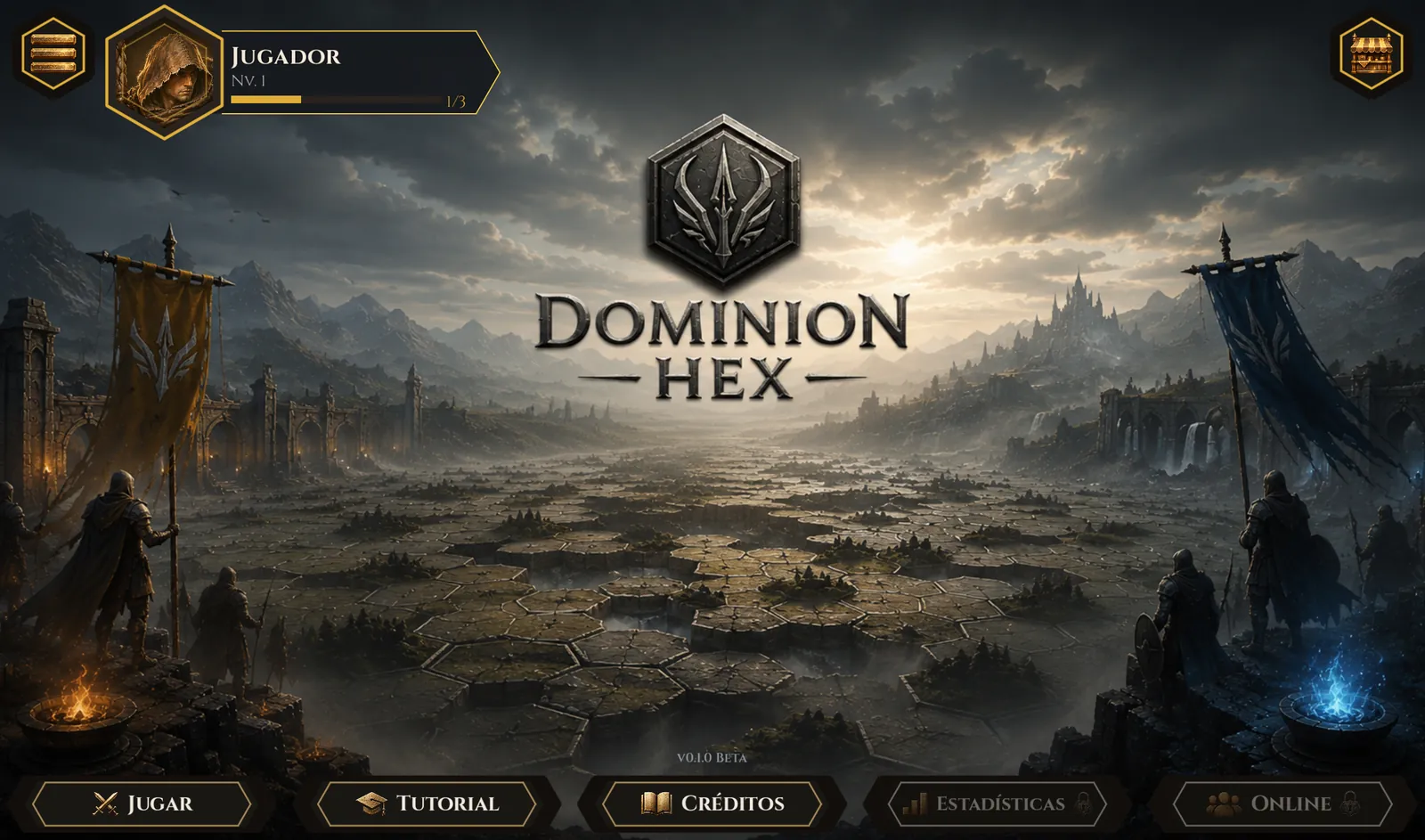 Menú principal de DominionHex